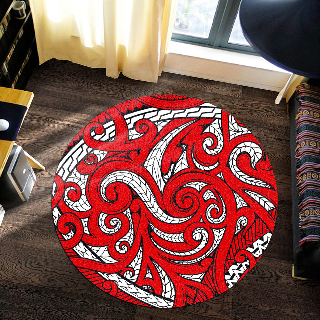 New Zealand Round Rug Maori Pattern