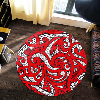 New Zealand Round Rug Maori Pattern