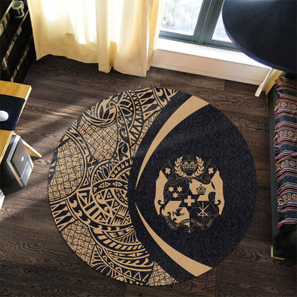 Tonga Round Rug Lauhala Gold Circle Style