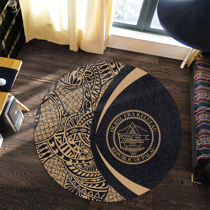 Palau Round Rug Lauhala Gold Circle Style
