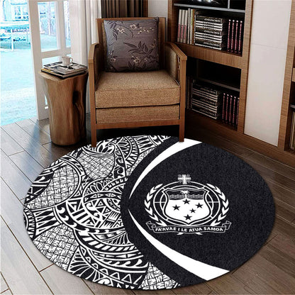 Samoa Round Rug Lauhala White Circle Style