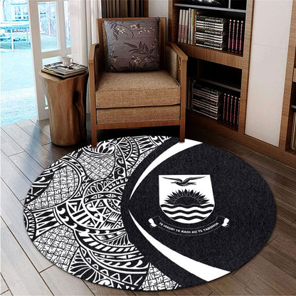 Kiribati Round Rug Lauhala White Circle Style
