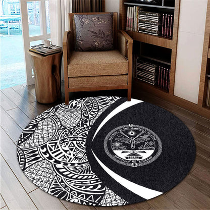 Marshall Islands Round Rug Lauhala White Circle Style