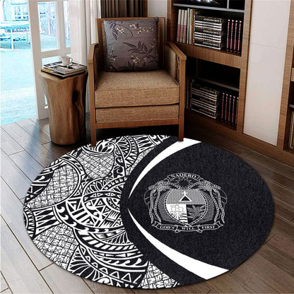 Nauru Round Rug Lauhala White Circle Style