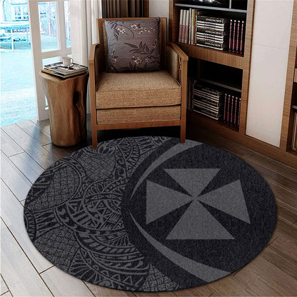 Wallis And Futuna Round Rug Lauhala Gray Circle Style