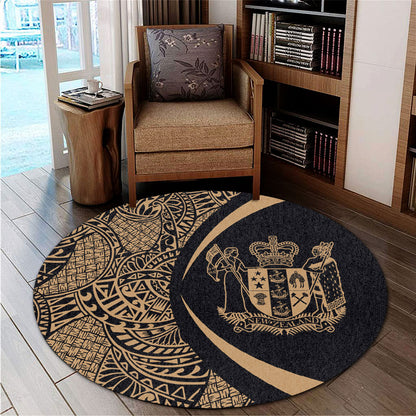 New Zealand Round Rug Lauhala Gold Circle Style