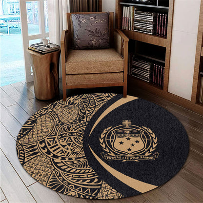 Samoa Round Rug Lauhala Gold Circle Style