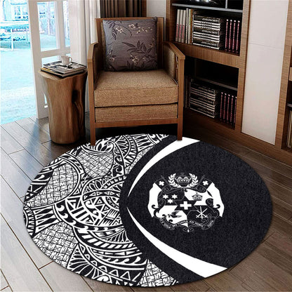 Tonga Round Rug Lauhala White Circle Style
