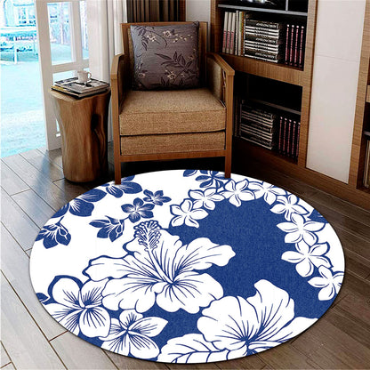 Hawaii Round Rug Polynesia Fabric Floral