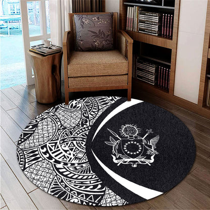 Cook Islands Round Rug Lauhala White Circle Style