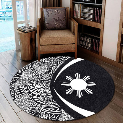 Philippines Filipinos Round Rug Lauhala White Circle Style