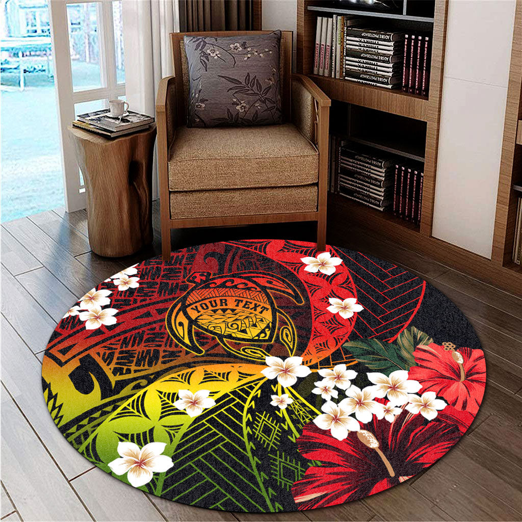 Hawaii Round Rug Custom Turtle Style Reggae Tropical