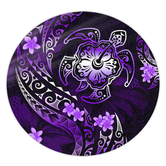 Hawaii Round Rug Kanaka Maoli Map With Turtle Tribal Polynesia Tattoo Luxury Design