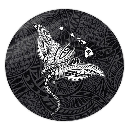 Hawaii Round Rug Hawaiian Map Polynesian Tribal Ray Tattoo