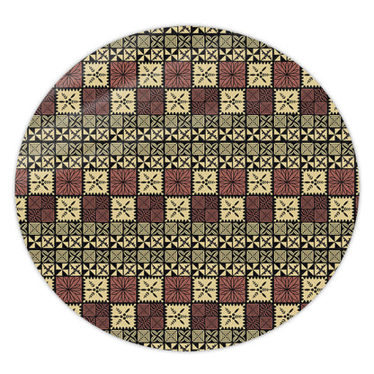 Tonga Round Rug Ngatu Style