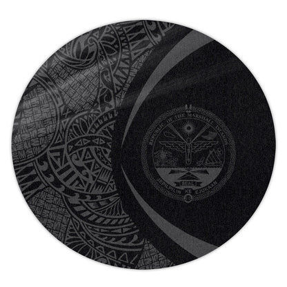 Marshall Islands Round Rug Lauhala Gray Circle Style