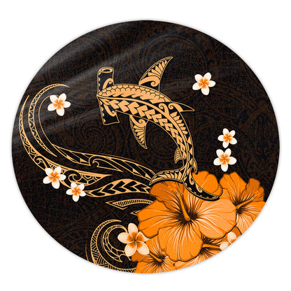 Hawaii Round Rug Shark Polynesia Tribal Tattoo