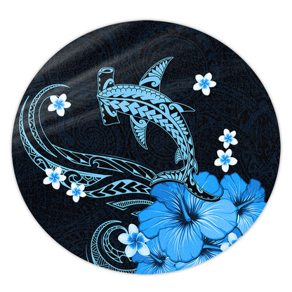 Hawaii Round Rug Shark Polynesia Tribal Tattoo