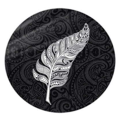 New Zealand Round Rug Maori Silver Fern Simple Style