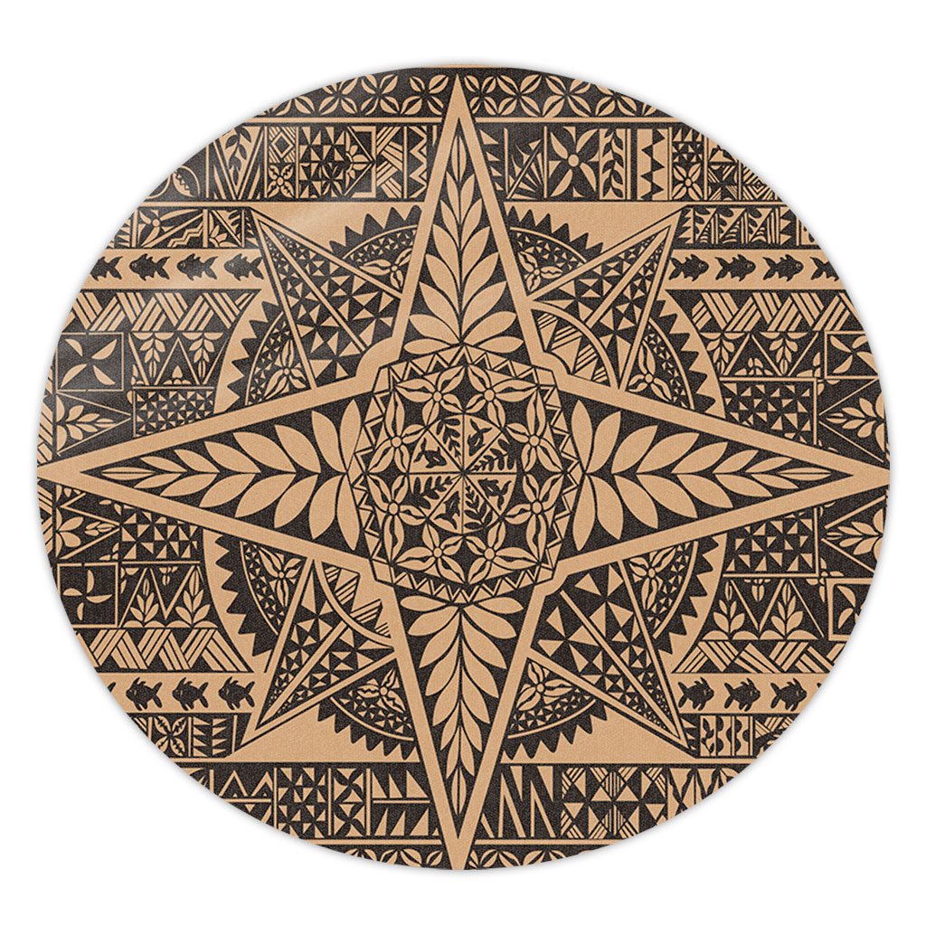 Tonga Round Rug Tonga Polynesian Tapa