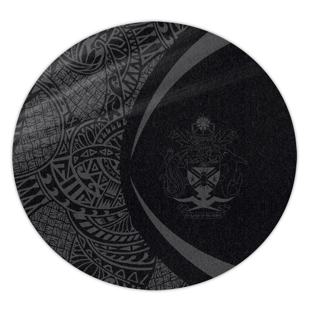 Solomon Islands Round Rug Lauhala Gray Circle Style