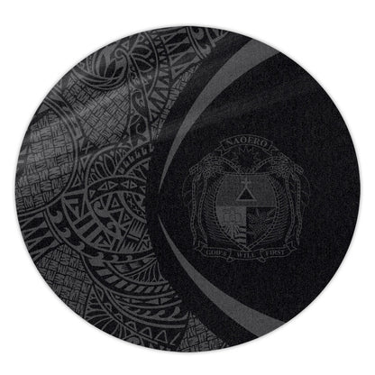 Nauru Round Rug Lauhala Gray Circle Style