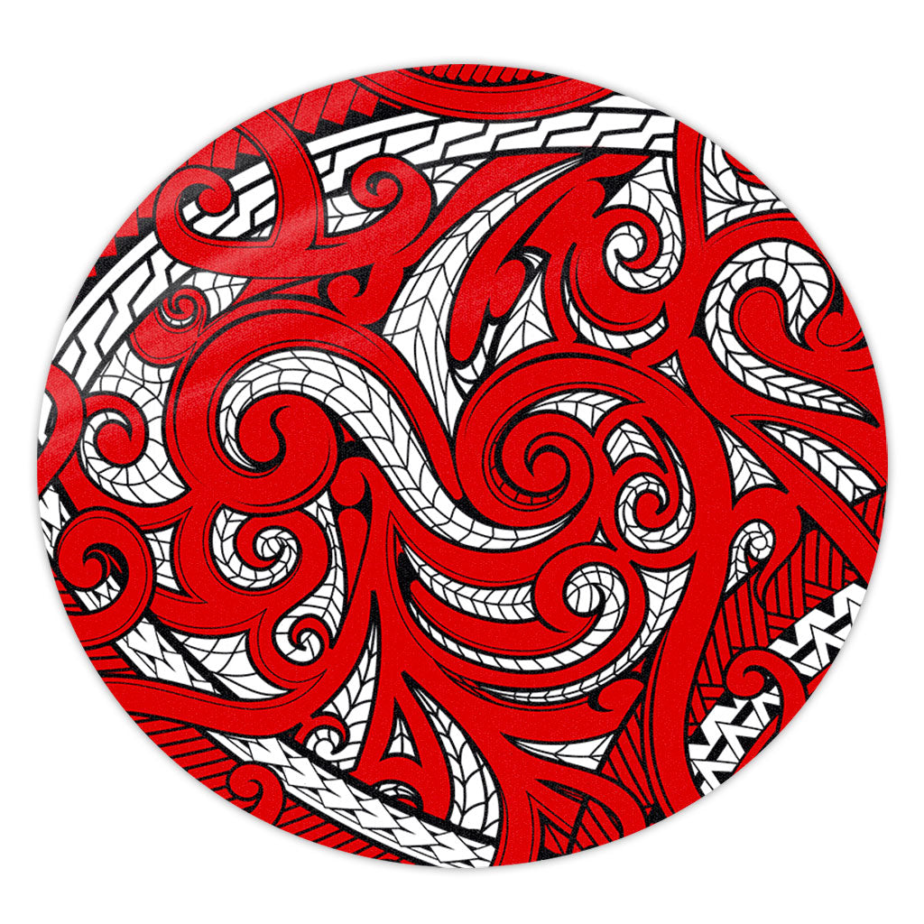 New Zealand Round Rug Maori Pattern
