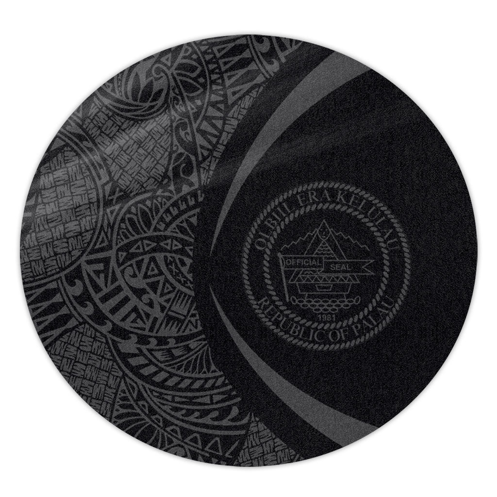 Palau Round Rug Lauhala Gray Circle Style