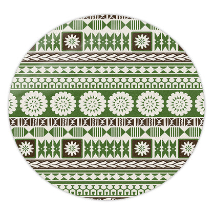 Fiji Round Rug Tapa Pattern