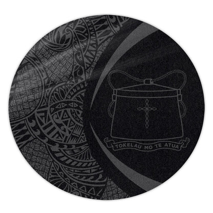 Tokelau Round Rug Lauhala Gray Circle Style