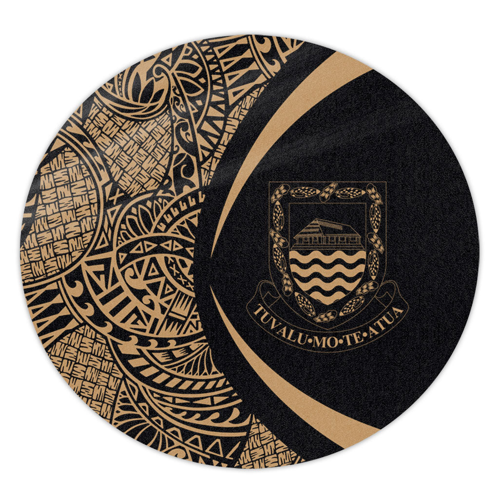Tuvalu Round Rug Lauhala Gold Circle Style