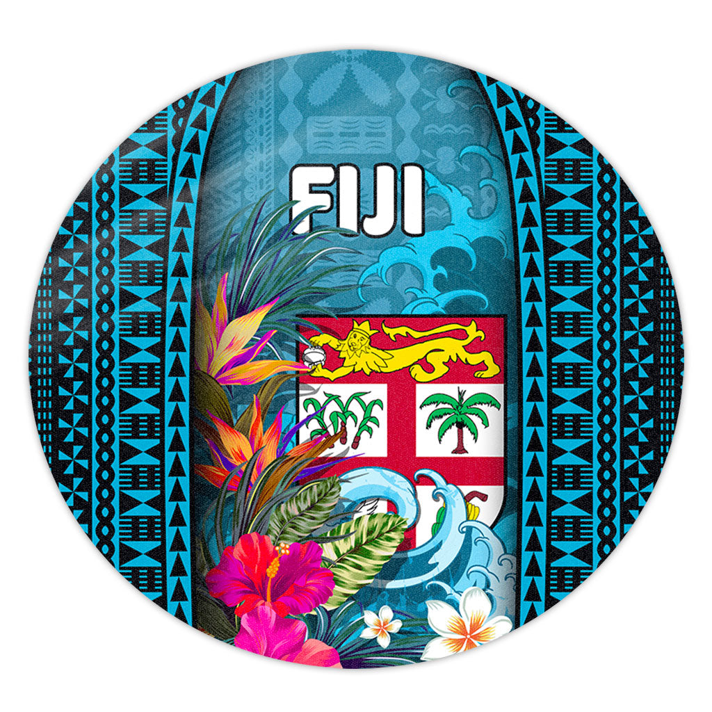 Fiji Round Rug Bula Islands Wave Tropical