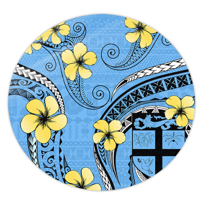 Fiji Round Rug Bula Style Plumeria Flower