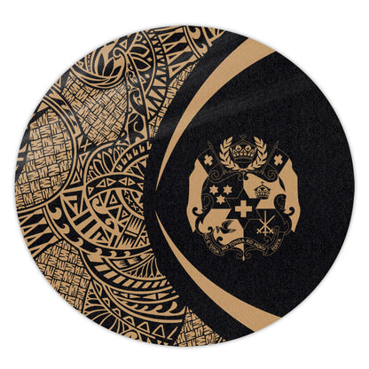 Tonga Round Rug Lauhala Gold Circle Style