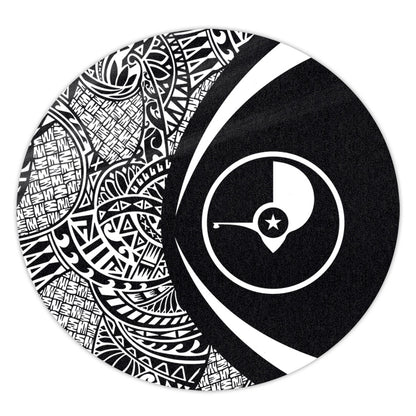 Yap State Round Rug Lauhala White Circle Style