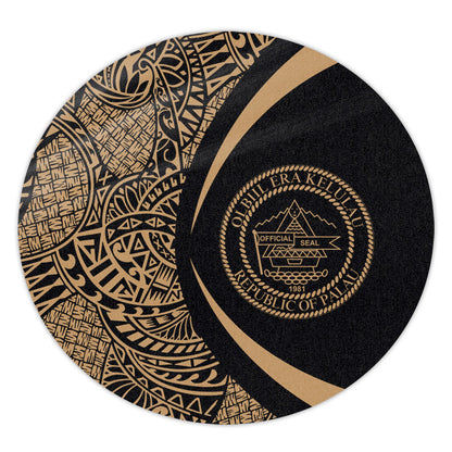Palau Round Rug Lauhala Gold Circle Style