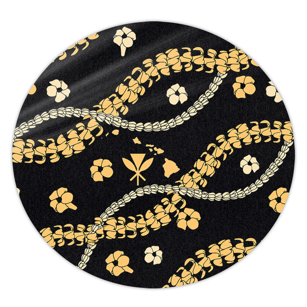 Hawaii Round Rug Curve Floral Lei