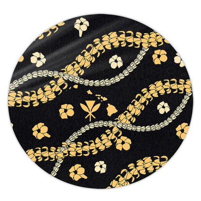 Hawaii Round Rug Curve Floral Lei