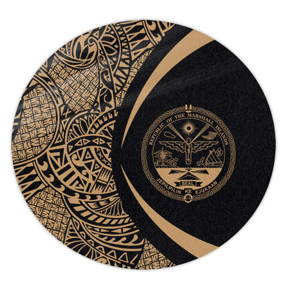 Marshall Islands Round Rug Lauhala Gold Circle Style