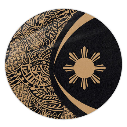Philippines Filipinos Round Rug Lauhala Gold Circle Style