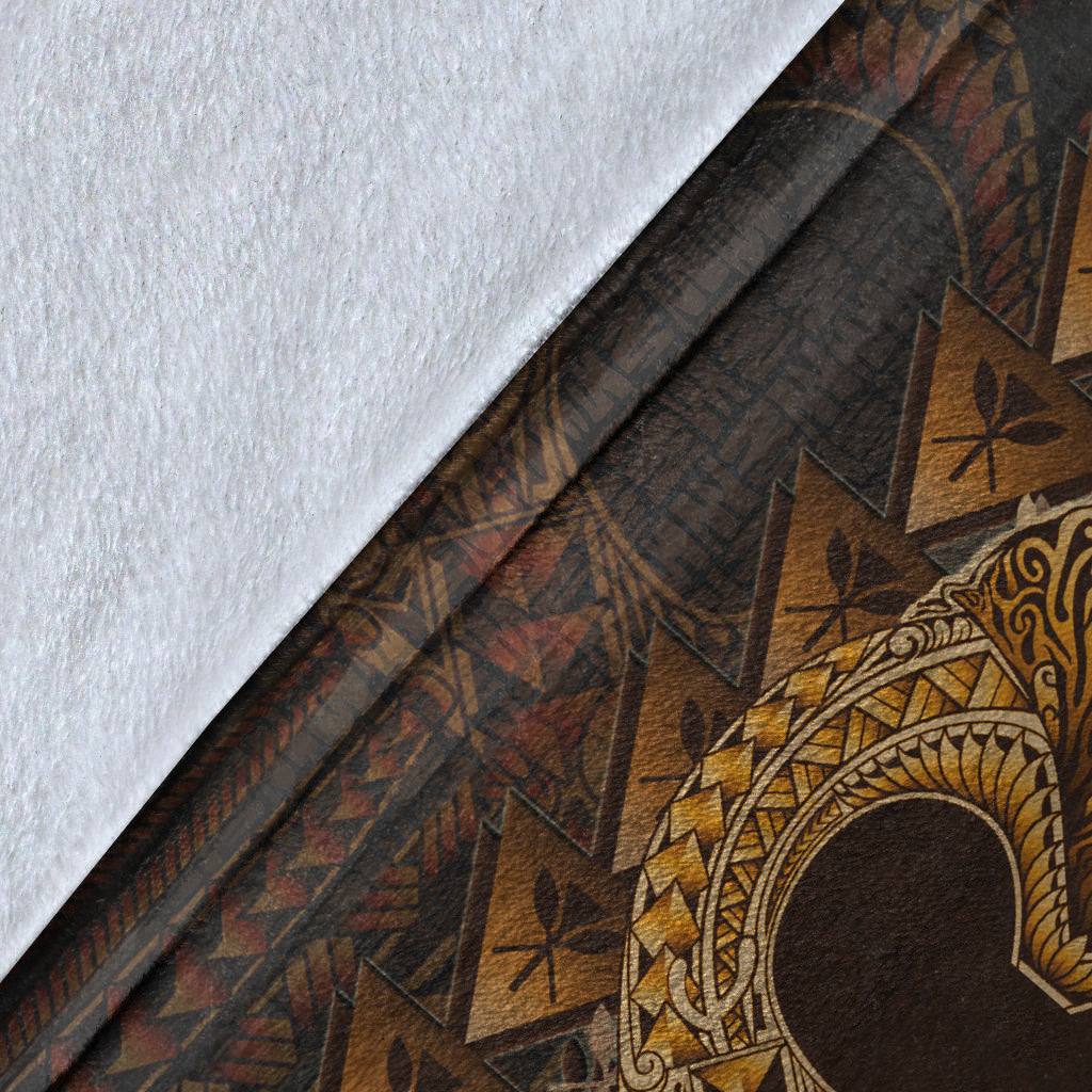 Hawaii Premium Blanket Ikaika Hawaiian With Hibiscus Flowers Retro Style