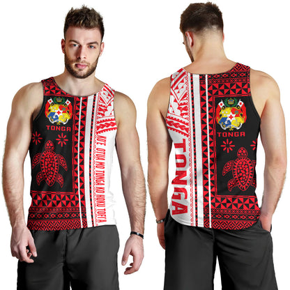 Tonga Men Tank Top - Custom Proud To be Tongan Polynesian Patterns With Tonga Kupesi