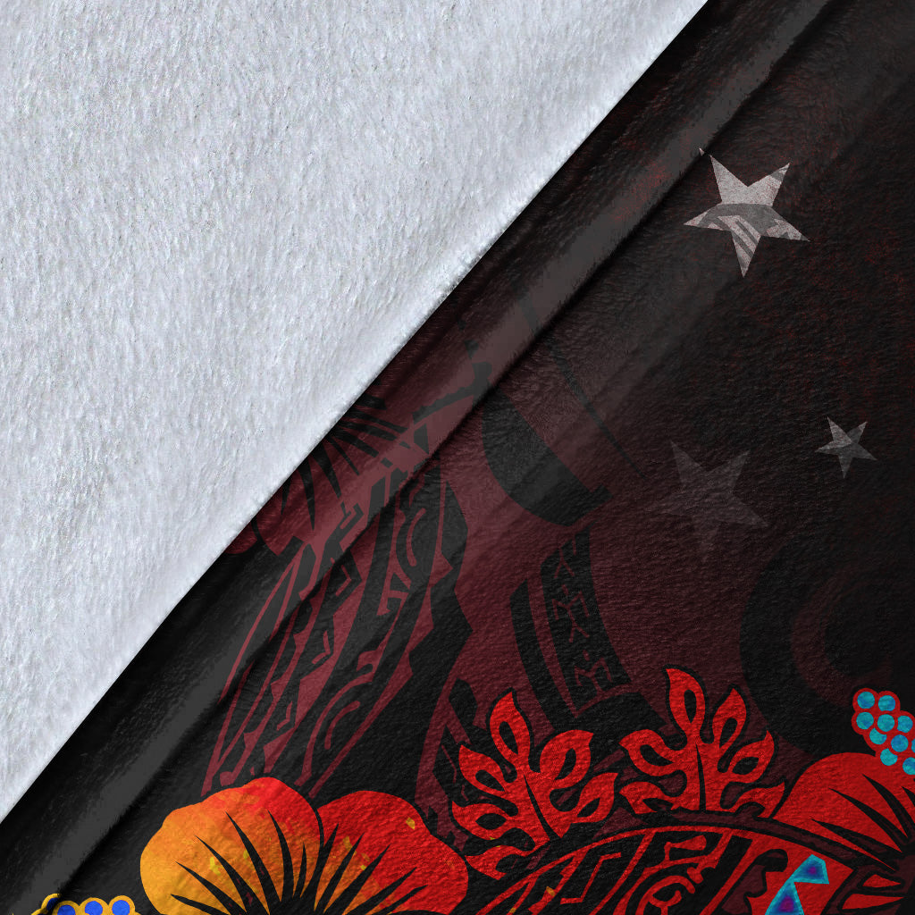 Papua New Guinea Premium Blanket Birds Of Paradise With Flag Color Style