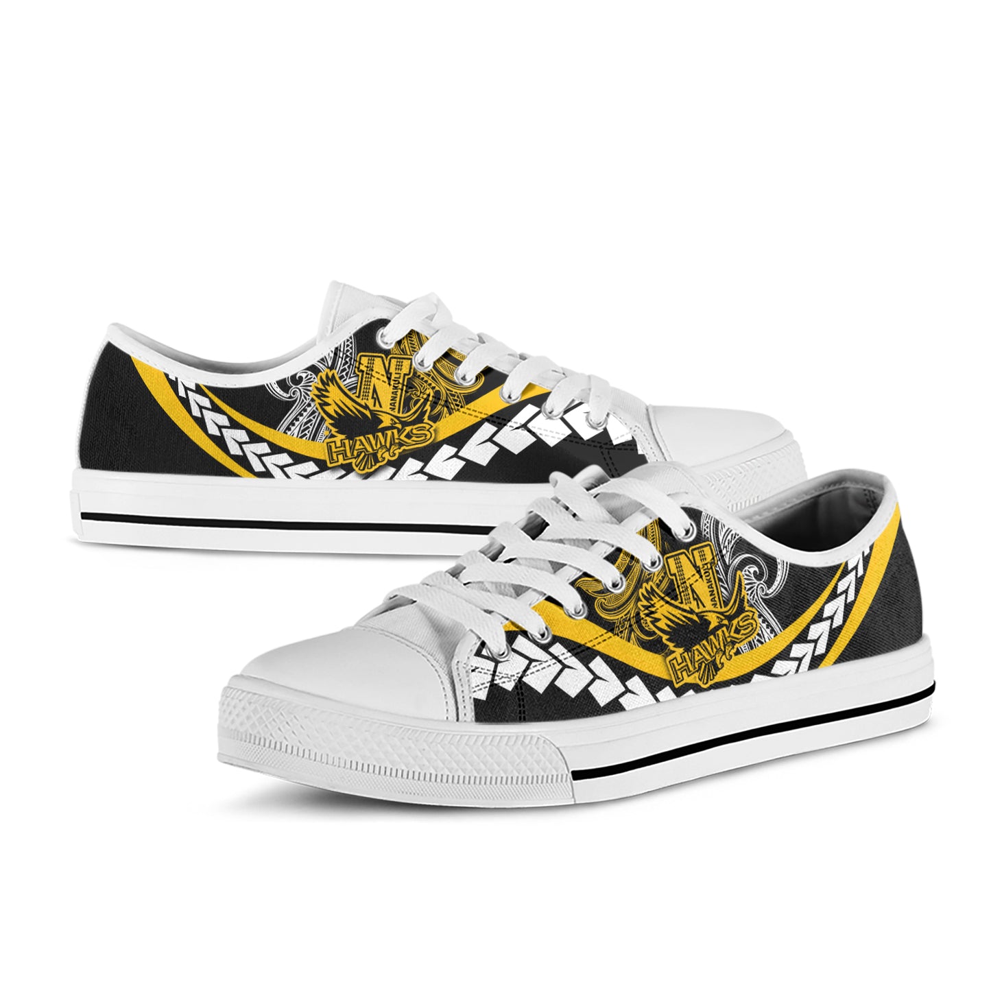 Hawaii Custom Low Top Shoes - Nanakuli High School Polynesian Tribal Pattern