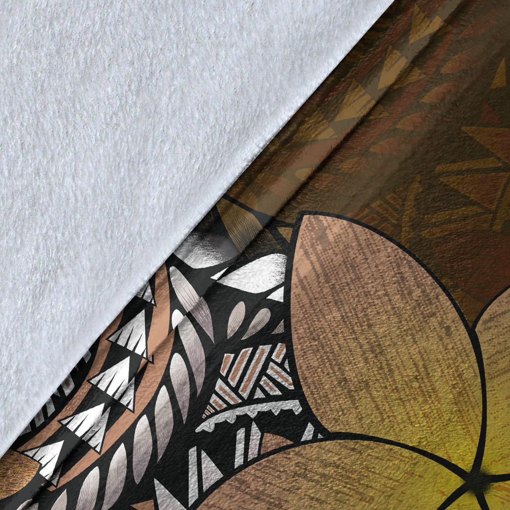 Hawaii Premium Blanket Hawaii Plumeria Polynesian Traditional Patterns Vintage Version