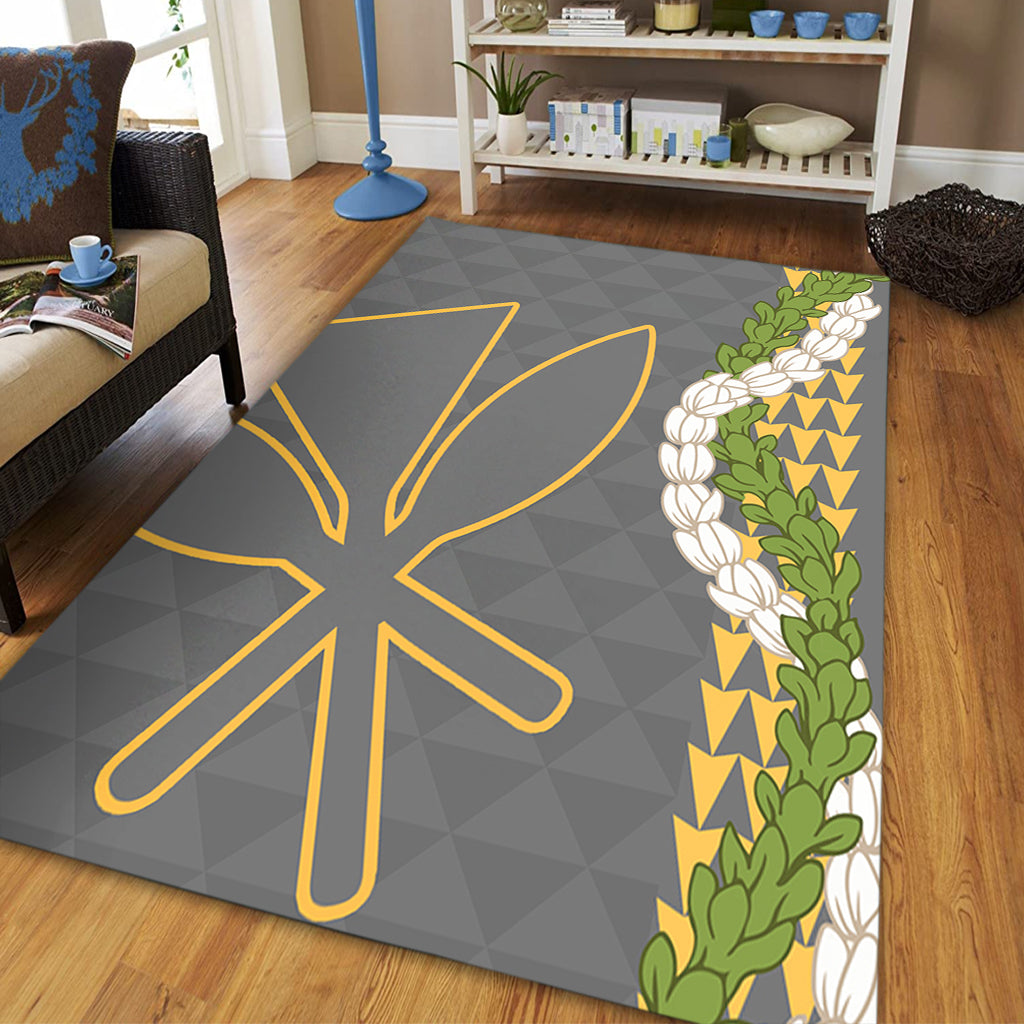 Hawaii Area Rug Kanaka Maoli Puakenikeni Maile Flower Lei