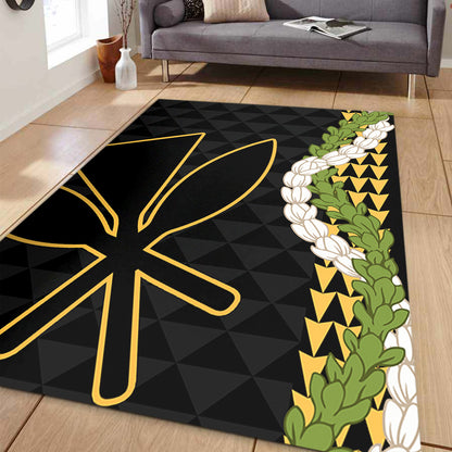 Hawaii Area Rug Kanaka Maoli Puakenikeni Maile Flower Lei