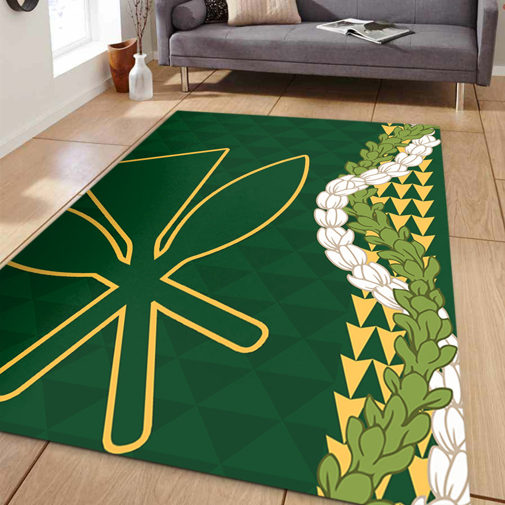 Hawaii Area Rug Kanaka Maoli Puakenikeni Maile Flower Lei