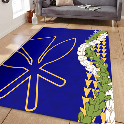 Hawaii Area Rug Kanaka Maoli Puakenikeni Maile Flower Lei