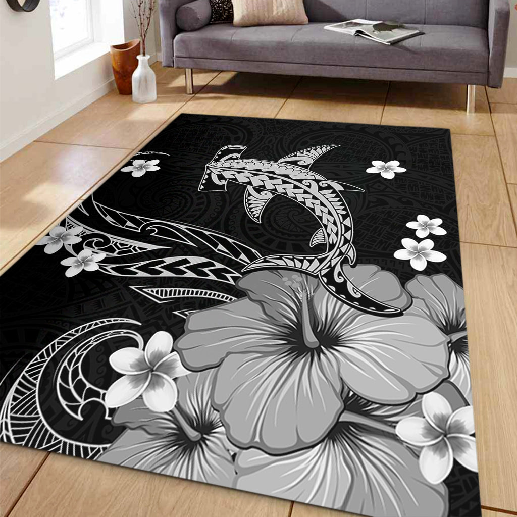 Hawaii Area Rug Shark Polynesia Tribal Tattoo